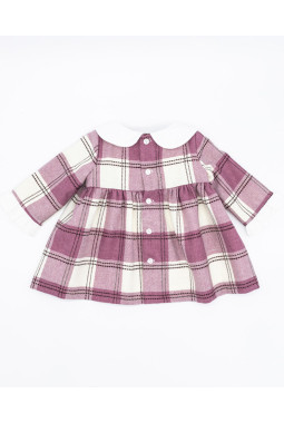 VESTIDO MINI LANA TARTAN ROSA