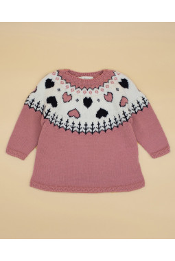 VESTIDO PUNTO LANA MERINO ROSA